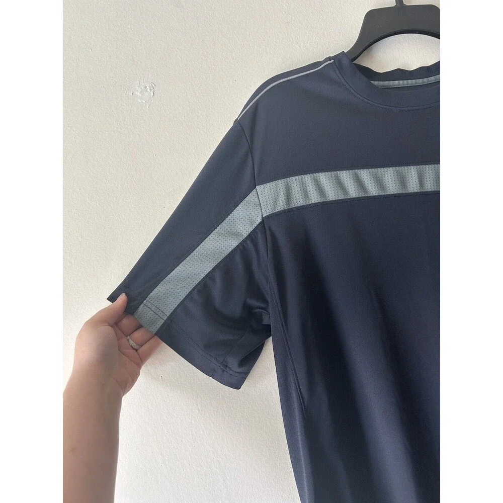 Champion Double Dry Short Sleeve Men's Tee Shirt - GREY & NAVY LARGE Workout Gym - Picture 2 of 4